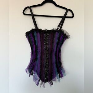 Vintage 90s Raven Grunge Corset Top